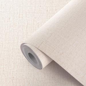 Beige Wallpaper Peel and Stick 472" Textured Beige Grasscloth Contact Paper Faux Fabric Linen Stick on Wall Paper Waterproof Self Adhesive Removable Solid Vinyl Roll for Cabinet Drawer (15.7" x 472")