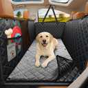 URPOWER Dogs Back Seat Extender with Non-Slip Blanket, 2 in 1 Hard Bottom Dog Car Seat Cover & Removable Dog Car Bed Mat, Waterproof Dogs Hammock for Car and SUV, Pet Rear Seat Protector Holds 400lbs