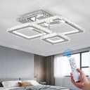 ZGLAOJT Modern Crystal Ceiling Light Chrome RGB 3-Color LED Flush Mount Ceiling Light Fixture with Remote Control Dimmable Ceiling Lighting Chandelier for Kitchen Bedroom Dinning LivingRoom.