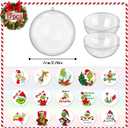 SUNWISHA 15pcs Christmas Clear Acrylic Balls Ornament Set with Bow Tie, Xmas Classic Tree Balls for Holiday Indoor Outdoor Dcor, Wreath, Garland, Party DcorStyle 1