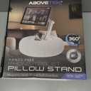 AboveTEK Kindle Pillow Stand, Magnetic iPad Holder for Bed with Snack Bowl, 360 Adjustable Soft Tablet Lap Pillow for Reading, Compatible with Kindle, Tablet, Phone, Ideal Cozy Gift for Family(Gray)