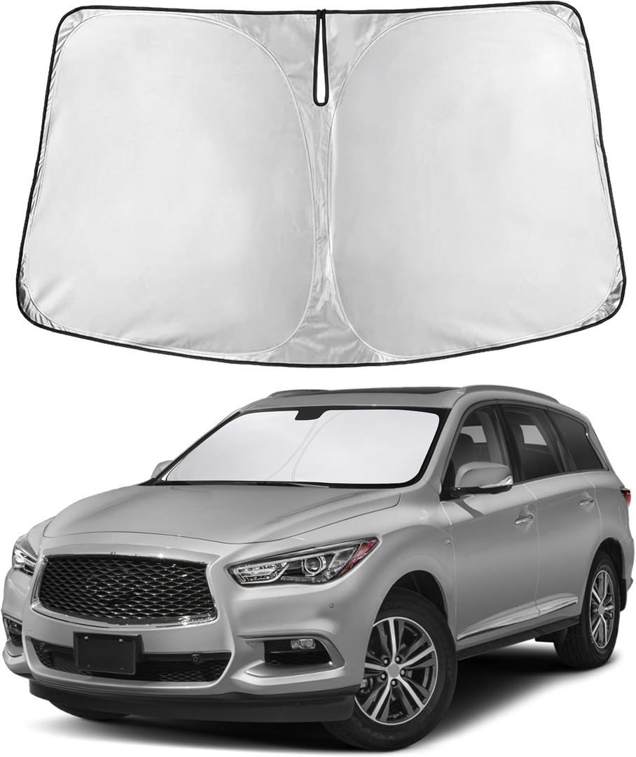 Autovir Windshield Sun Shade Fit for 2014-2019 2020 2021 Infiniti QX60 | Sunshade, Front Car Window Shades Sun Visor, Blocks UV Rays & Heat, Car Accessories