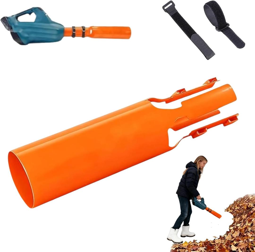 Leaf Blower Air Booster, Air Flow Booster for Blower, Universal Blower Nozzle Accessories, Dual Flow Power Can Improve Cleaning Speed, Used for Courtyard, Lawn, Garden, and Lane Cleaning. (Orange)