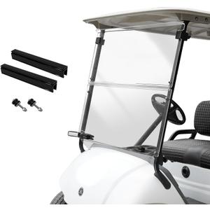 Golf Cart Windshield for EZGO/Club Car DS/Precedent/Yamaha Gas & Electric Models, 5MM Thicken Foldable, Clear Highly Transparent and Impact Resistant Acrylic