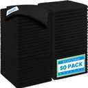 HOMEXCEL Black Microfiber Cleaning Cloth 50 Pack, 12.5 x 12.5 inch Microfiber Towels for Cars, Ultra Absorbent Car Washing Cloth, Lint Free Streak Free Cleaning Rags for Car, Kitchen, and Window
