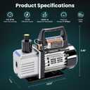 OLIXIS 110V 1/3 HP 4CFM Single Stage Vacuum Pump Kit with R134a Manifold Gauge Set, Leak Detector, 1/4" Hoses & Carry Bag for HVAC AC Refrigeration, ETL Listed, Black