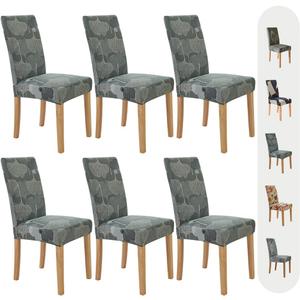 Secgo Chair Covers for Dining Room 6 Pack, Stretch Dining Chair Cover, Washable Spandex Kitchen Parsons Chair Slipcovers, Blue Chair Covers for Home or Party (Garden Glam)