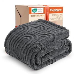 Bedsure GentleSoft Grey Throw Blanket for Couch - Super Soft & Cozy Summer Blankets for Women, Fluffy Fleece Throw for Girls, for Women Men, Ideal for Room, Home & Bedroom Decor, 50x60 Inches