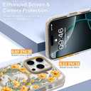 Magnetic for iPhone 16 Pro Case [Compatible with MagSafe] Clear Floral Flower Bee Pattern Design, Slim Shockproof Protective Phone Cover for Women Girls