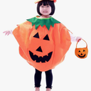 Etistta Halloween 3PC Pumpkin Costume for Kids Children Cosplay Party Clothes (Orange)