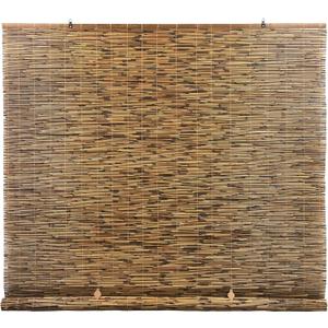 Radiance Cordless Bamboo Blinds - Waterproof Roller Shades for Porch, Patio & Interior Windows - Roll-up Bamboo Shades for Inside Mount - Indoor & Outdoor Privacy Screen - Cocoa, 48"W x 72"L, 3370748E (48"W x 72"H)