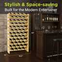 NutriChef 108 Bottle Wine Rack Stackable Bamboo Freestanding, 12 Tier Modular Shelf, Sturdy Wobble Free Upgraded 2026 Design, Easy No-Tool Assembly for Kitchen Cellar or Bar Storage 33.5" x 10" x 63, 33.5" x 10" x 62.75"
