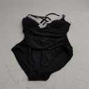 Lace V Neck One Piece Swimsuits for Women Tummy Control Bathing Suits Sexy Criss Cross Back Swimwear (Small, Style25-black)