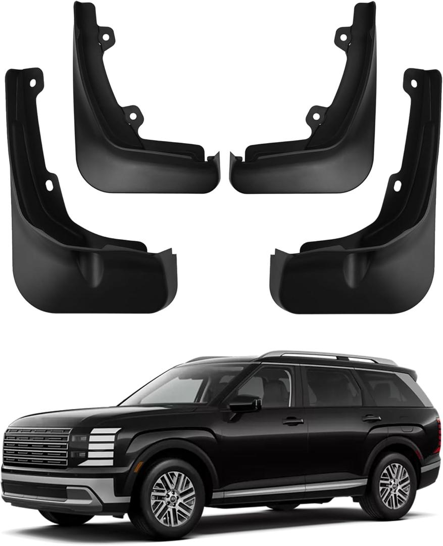 Mud Flaps Compatible with 2026 Hyundai Palisade Accessories SE SEL Limited All Weather Fender Guard Mudguards Sediment Protection No Need to Drill Holes（Not fit for XRT Pro/Calligraphy）