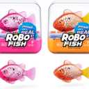 Robo Alive Robo Fish Robotic Swimming Fish (Pink + Golden) by ZURU Water Activated, Changes Color, Comes with Batteries, Series 3 (2 Piece Set)