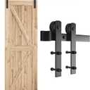 SMARTSTANDARD 5.5ft Barn Door Hardware kit, Barn Door Track, Sliding Door Hardware kit, Smoothly and Quietly -Heavy Duty Sturdy -Easy to Install, Fit 30"-33" Wide Door Panel (I Shape Hanger) (5.5 Feet)