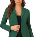 Allegra K Women's Work Office Blazer Long Sleeve Jacket Suit Blazers (Green, S)