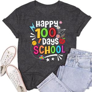 Womens Teachers 100 Days of School Shirt 100th Day of School Teacher T-Shirt (XXL)