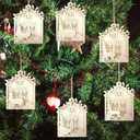 Roowest 6 Pcs Large 3D Christmas Farm Animal Ornaments 4.5 in Wood Farmhouse Ornament Rustic Country Christmas Decorations Cow Pig Chicken Horse Sheep Duck Hanging Decor for Xmas Tree Craft