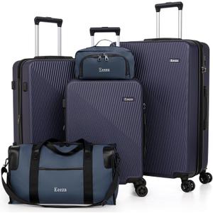 Expandable Luggage Sets 5 Piece,Suitcases with Detachable Wheels,ABS Hard Case Luggage with TSA Lock Spinner Wheels,Carry On Luggage Set (5 Piece Sets (20/24/28/DB/TB), PorscheBlue)