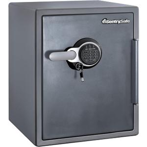 SentrySafe Fireproof and Waterproof Gray Steel Home Safe with Digital Keypad Lock, Floor Safe with Interior Lighting Secures Money, Documents, 2.05 Cubic Feet, SFW205GQC