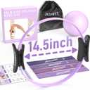 JKSHMYT Pilates Ring Kit, Pilates Equipment  14.5" Home Pilates Circle with Pilates Ball, Resistance Bands, Better me Essentials Magic Pilates Set for Workouts (PURPLE)