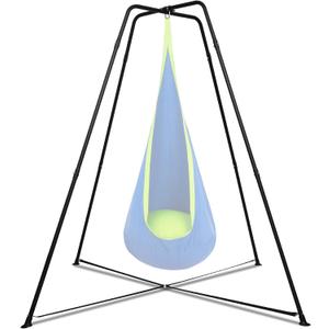 Swing Stand Frame | X-Shaped Sensory Swing Stand, 350LBS Heavy-Duty Metal Swing Stand for Kids & Adults, Indoor & Outdoor Use (Seat NOT Included, Black)