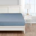 Nautica - Twin XL Fitted Sheet, Cotton Percale Bedding, Casual Home Decor, Dorm Room Essentials (Solid Blue, Twin XL)