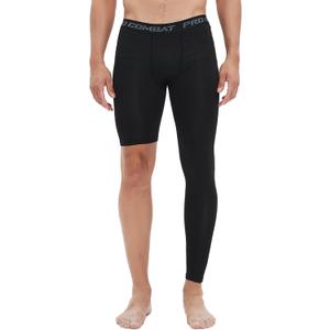 Men's Basketball Single Leg Tight Sports Pants 1/2 One Leg Compression Pants Athletic Base Layer Underwear (Black, XS)