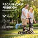 BlessReach Knee Scooter for Adults for Foot Injuries, Dual Braking System
