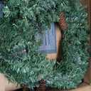 24" Pre-lit Christmas Wreath for Front Door, Timer Outdoor Wreath for Windows with Pine Needles, Pine Cones & Hanging Hooks, Battery Operated Artificial Wreath Decorations Indoors