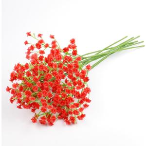 6 Pcs Babys Breath Artificial Flowers, Fake Babys Breath Flowers for Wedding Floral Arrangement Party Decor, Red