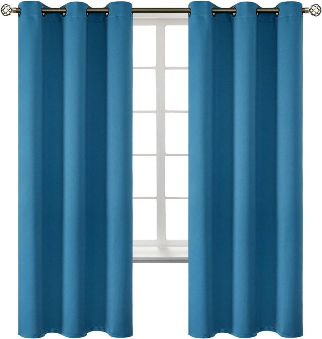 BGment Blackout Curtains - Grommet Thermal Insulated Room Darkening Bedroom and Living Room Curtains, Set of 2 Panels (42 x 72 Inch, Steel Blue) BGment Blackout Curtains - Grommet Thermal Insulated Room Darkening Bedroom and Living Room Curtains, Set of 2 Panels (42 x 72 Inch, Steel Blue)