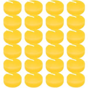 24 Packs 2 Inch Yellow Colored Citronella Floating Candles for Outdoor, Small Lemongrass Scented Pool Water Wax Candles for Summer Wedding, Party, Holiday - 6 Hour Burning