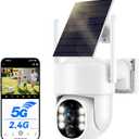 Solar Security Cameras Wireless Outdoor, 2K 360 View Solar Powered WiFi 4MP Security Camera for Home Security with Color Night Vision, PIR Detection, 2-Way Audio, Motion Alert, Easier to use (whiite01)