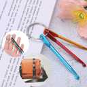 uxcell 10 Set Aluminum Keychain Crochet Hook Mini Mixed Small Crochet Yarn Needles Multi-Colour Weaving Tool for Beginners Adults