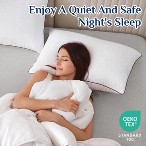 JOLLYVOGUE Bed Pillows Standard Size Set of 3, Cooling and Supportive Full Pillow 4 Pack with Down Alternative Filling for Side and Back Sleepers, Hotel Collection