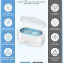JeaTone Ultrasonic Jewelry Cleaner 46kHz Sonic Cleaner for Rings, Glasses, Retainers, Dentures, Watches & More, 304 Stainless Steel 20oz Tank (White)