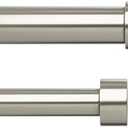 Umbra Cappa Double Curtain Rod, Includes 2 Matching Finials, Brackets & Hardware, 36 to 66-Inch, Nickel