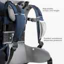 besrey Baby Backpack Carrier, Toddler Hiking Backpack with Safety 3-Height Seat, Adjustable Straps&Waist Belt, Foldable Frame Lightweight Large Capacity Child Carrier for Hiking (Blue/Grey)