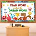 Sports Motivational Bulletin Board Set Back to School Teamwork Cutouts Growth Mindset Classroom Decor Sports Theme Positive Sayings Teachers Inspirational Bulletin Board for Wall Chalkboard Supplies