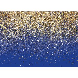 7x5ft Royal Blue Glitter Backdrop Birthday Gold Spots Bokeh Wedding Prom Graduation Photography Background X-77