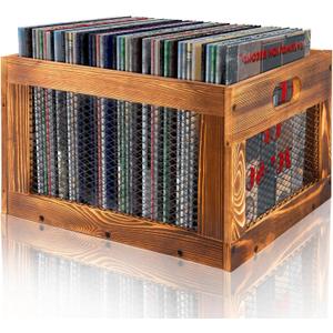 Vinyl Record Crate, LP Record Storage Crate, Wooden Record Holder Organizer, Record Album Storage Box, Vinyl Record Storage 100+ Records, Brown