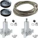 42 Inch Mower Parts 130794 Spindles Deck Rebuild Kit Fits for LT1000 LT2000 YTH1842 DYT4000 AYP Craftsman Poulan Husqvarna with 2 Pulleys 173436, 95" Deck Belt 144959