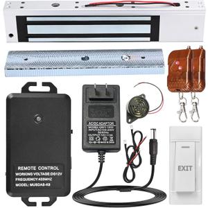 Access Control System with Remote Control 600lbs Magnetic Door Lock Kit, 12V Fail Safe NC Mode, Secure & Easy DIY Installation for Smart Home Entry, Works with Wooden & Metal Doors
