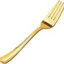 Goodluck 50 Pack Gold Plastic Forks, Heavy Duty Forks Disposable, Plastic Cutlery Perfect for Weddings, Parties, Dinners and Thanksgiving