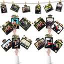 Leinuosen 24 Pieces 2026 Graduation Party Decorations Photo Display Centerpiece Sticks Photo Table Toppers for Congrats Grad Party Supplies High School College DIY Gifts(Black, Gold)