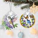 Stained Glass Ornament, Hummingbird Christmas Decorations, Christmas Ornaments for Tree, Holiday Ornament, Hummingbird Gifts, Holiday Party Gifts, Gift Ideas & Xmas Gift