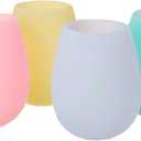 Shark Skinz Set of 4 Pastel Silicone Drinkware, 4 Count (Pack of 1), Multicolor