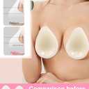 Reusable Silicone Nipple Covers for Women, Breathable Lift-Up Breast Petals, Invisible Adhesive Pasties for Wedding/Strapless Wear, No-Slip & Sweatproof Beige